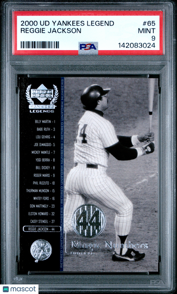 2000 Upper Deck Yankees Legends Reggie Jackson #65 PSA 9