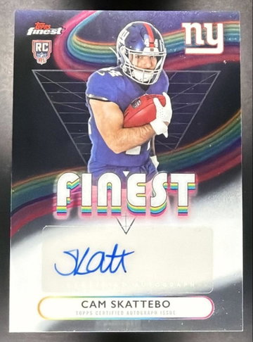 2025 Topps Finest Cam Skattebo #RFA-CS Rookie Auto RC Giants