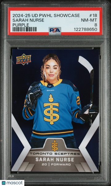 2024-2025 Upper Deck Pwhl Showcase Sarah Nurse #18 Purple PSA 8