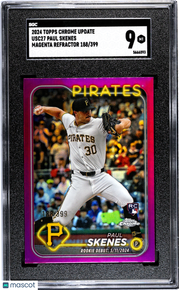 2024 Topps Chrome Update Paul Skenes #USC27 Magenta Refractor SGC 9