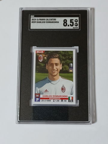 2015/16  Panini Calciatore Gianluigi Donnarumma Rookie Sticker SGC 8.5 (SHIPS TRACKED FROM CANADA)