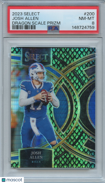 2023 Panini Select Josh Allen #200 Dragon Scale Prizm Parallel/Variety Base Set PSA 8