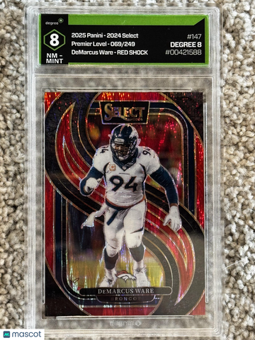 2024 Panini Select DeMarcus Ware #147 Red Prizm Shock /249 SN DEGREE SLAB Other 8