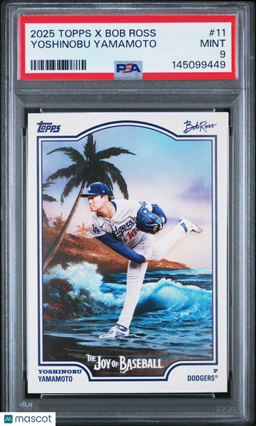 2025 Topps X Bob Ross The Joy Of Baseball Yoshinobu Yamamoto #11 PSA 9