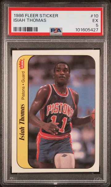 1986 Fleer Sticker Isiah Thomas #10 PSA 5