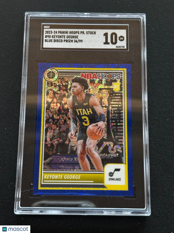 2023-24 NBA Hoops Keyonte George #98 Blue Disco Rookie SGC 10