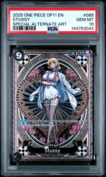 2025 One Piece A Fist of Divine Speed Special Alternate Art Stussy #OP07085 PSA 10