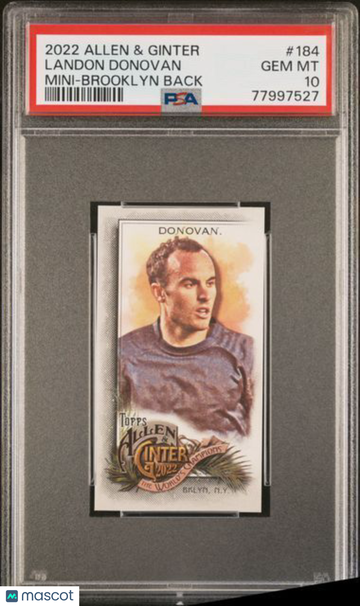 2022 Topps Allen & Ginter Landon Donovan #184 Mini Brooklyn Back PSA 10