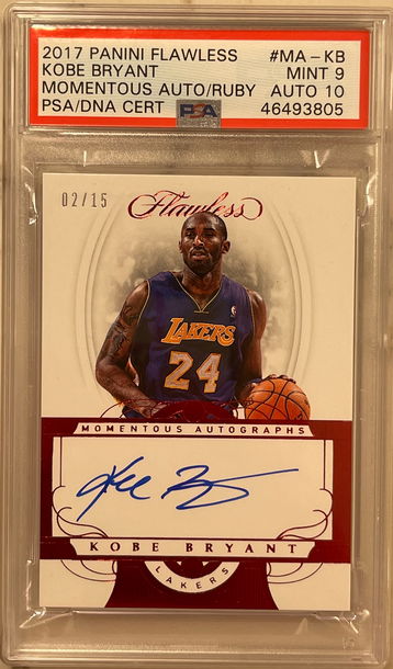 Kobe Bryant panini flawless auto /15 PSA 9 10 auto