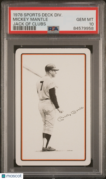 1978 Sports Deck Divison Mickey Mantle PSA 10 - Yankees - HOF - Jack of Clubs