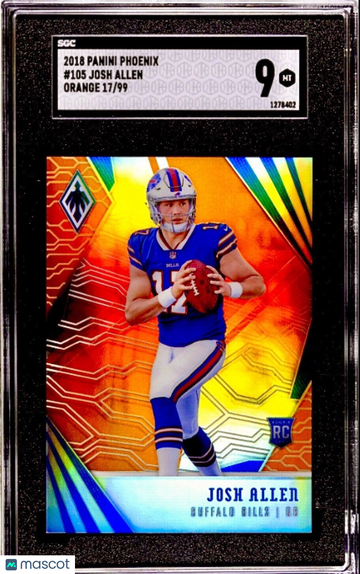Jersey Number #17/99 1/1 SGC 9 RC Josh Allen 2018 Phoenix Orange Holo Rookie WOW