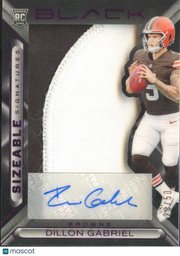 Dillon Gabriel 2025 Panini Black Patch RC Memorabilia Auto Cleveland Browns