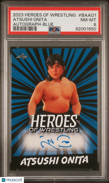 2023 Leaf Heroes Of Wrestling Autographs Atsushi Onita #BAAO1 Autograph-Blue PSA 8