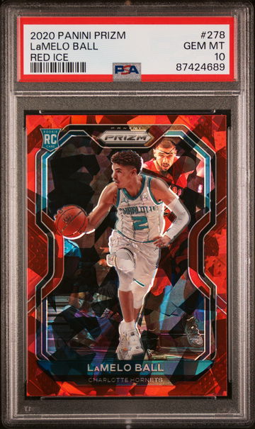 2020 PANINI LAMELO BALL PRIZM RED ICE #278 PSA 10