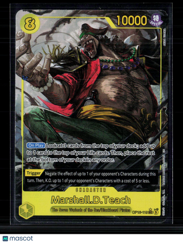 2024 One Piece Card Game Extra Booster Memorial Collection Marshall.D.Teach Holo Super Rare Parallel Art