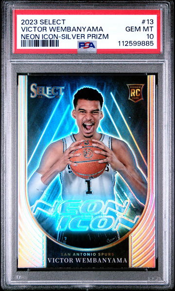2023 Panini Select Neon Icon Silver Victor Wembanyama #13 PSA 10