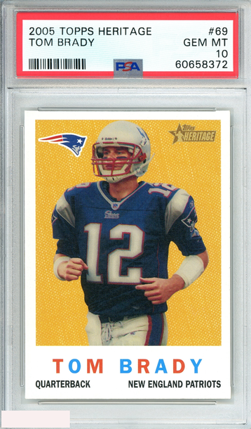 2005 TOPPS HERITAGE TOM BRADY #69  NEW ENGLAND PATRIOTS PSA 10 GEM MT