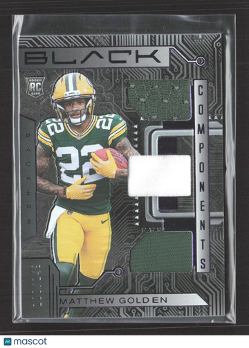 2025 Panini Black Football Components RCO-MGN RC Memorabilia Matthew Golden Packers /149