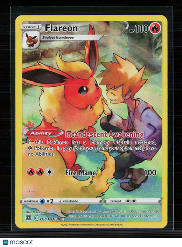 2022 Brilliant Stars Flareon Holo Rare CHR #TG01/TG30