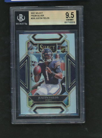 2021 Panini Select Silver Prizm Justin Fields #250 RC BGS 9.5