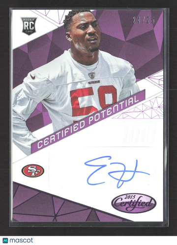 2015 Panini Certified Certified Potential Eli Harold #CP-EH Purple 24/25 RC Auto