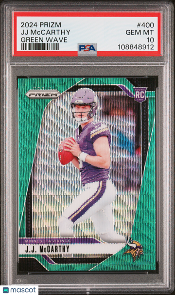2024 Panini Prizm JJ Mccarthy #400 Green Wave PSA 10