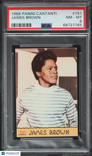 1968 Panini Cantanti James Brown Rookie #151 PSA 8