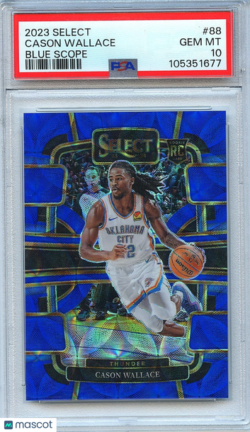 2023-24 Panini Select Cason Wallace #88 Blue Scope Prizm Parallel/Variety Rookie Base Set PSA 10