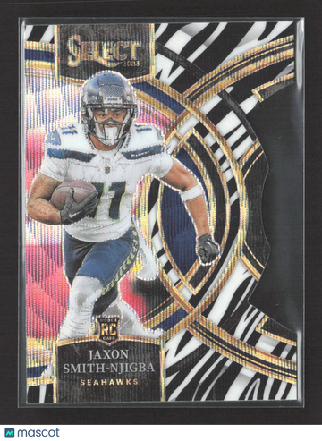 2024 Panini Select Football Jaxon Smith-Njigba #174 Zebra Prizm RC