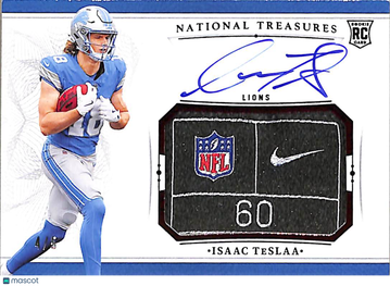 2026 Panini National Treasures Crossover Rookie Patch Autographs Isaac TeSlaa #CRPA-ITA /5 Rookie Patch Autograph Nike S