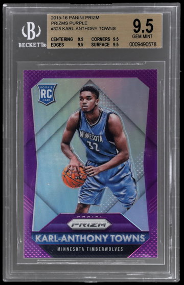 2015 Panini Prizm Karl-anthony Towns Purple Prizm BGS 9.5 RC