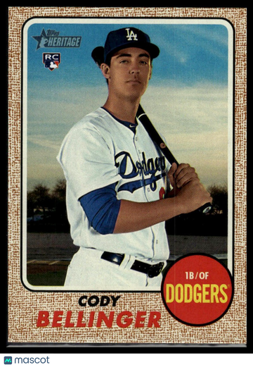 2017 Topps Heritage Cody Bellinger #678 : Error - "Dodgers" on front in white text RC