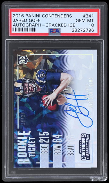 2016 Panini Contenders Jared Goff Rookie Ticket Autograph Cracked Ice PSA 10 RC