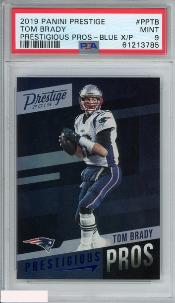 2019 PANINI PRESTIGE PRESTIGIOUS PROS TOM BRADY #PPTB BLUE XP PSA 9 MINT