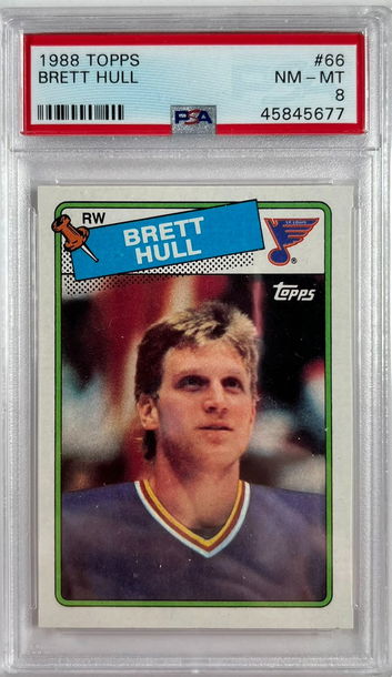 1988 Topps Brett Hull Rookie Card PSA 8 Near Mint-Mint