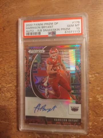 2020 Panini Prizm DP Harrison Bryant Auto Snakeskin #176 Psa 10