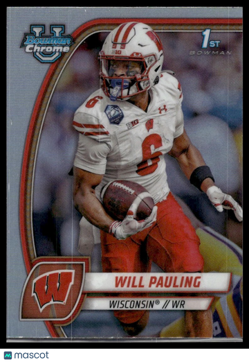 2024 Bowman University Chrome Will Pauling #184 Refractor