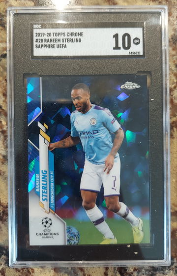 2019-20 Topps Chrome #28 Raheem Sterling SAPPHIRE UEFA SGC GEM MINT 10 POP 3