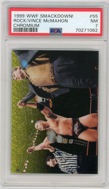 THE ROCK 1999 Comic Images Chromium WWF Smackdown! #55 PSA 7