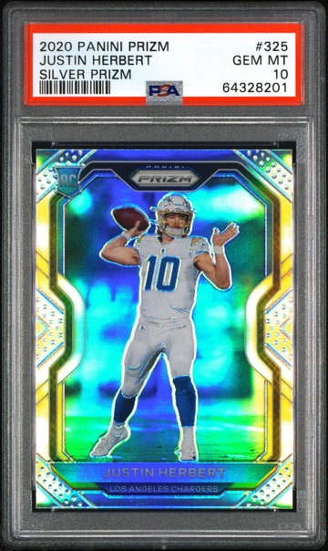 2020 Panini Prizm Silver Prizm Justin Herbert #325 PSA 10