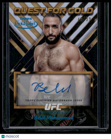 2024 Topps Gold Label UFC Belal Muhammad #QGS-BMU Quest for Gold Signatures Blue SN,AU
