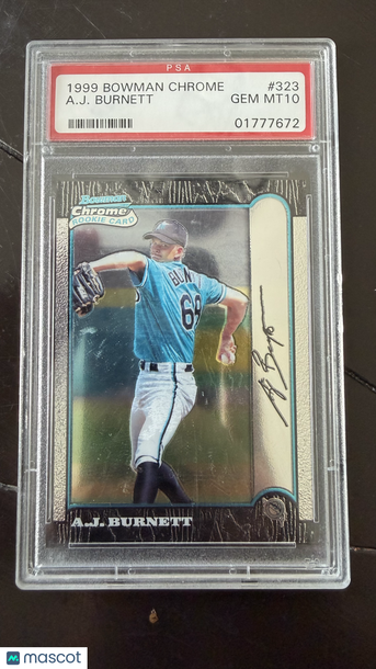 1999 Bowman Chrome A. J. Burnett #323 PSA 10