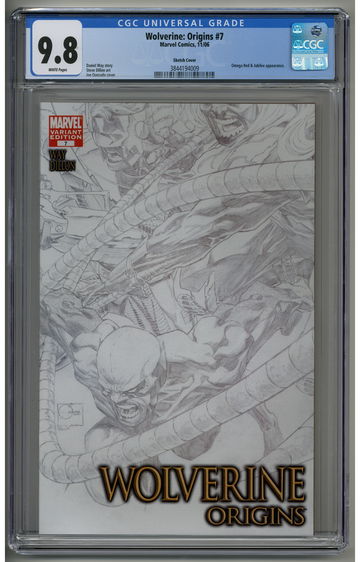Wolverine: Origins 7 CGC 9.8 Quesada Variant Sketch cover Omega Red Maverick