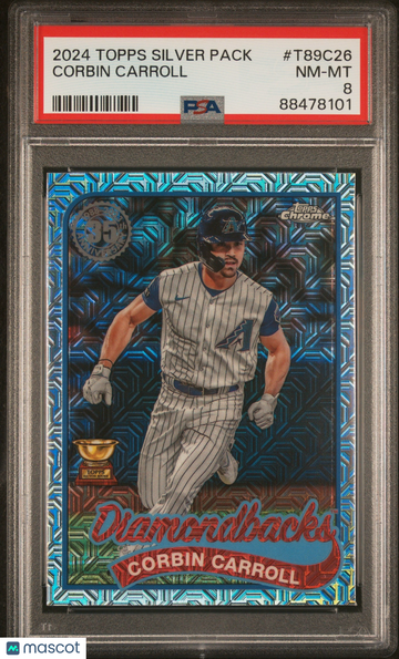 2024 Topps Silver Pack 1989 Chrome Promo Corbin Carroll #T89C26 AU PSA 8