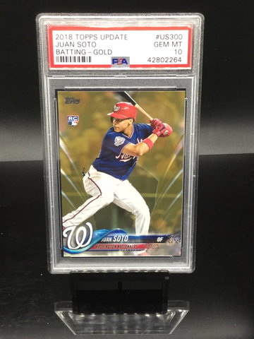 2018 topps #us300 juan soto psa 10 gold