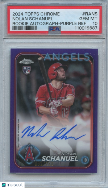 2024 Topps Chrome Nolan Schanuel #RA-NS Purple Refractor Parallel/Variety Rookie Insert PSA 10