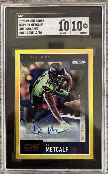  Details about  2020 Panini Score Football Gold Zone Auto DK Metcalf #319 /50 SGC 10 Seahawks 