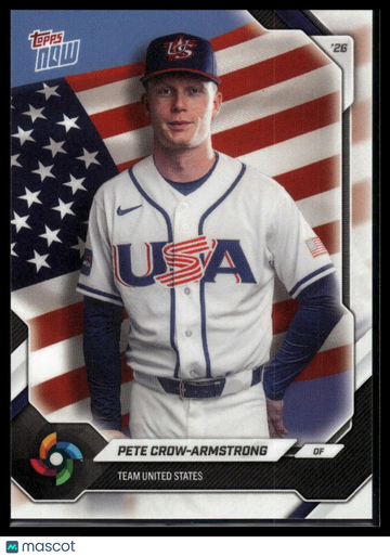 2026 Topps Now World Baseball Classic Pete Crow-Armstrong #USA08 Team Set USA