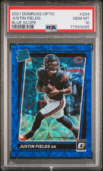 2021 Donruss Optic Rated Rookie Blue Scope Justin Fields #204 PSA 10