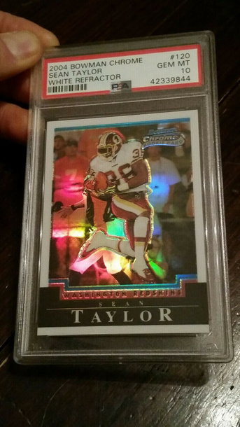 2004 Bowman Chrome #120 White Refractor /210 Sean Taylor RC PSA 10 Gem Mint pop4